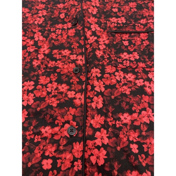 Vera Wang 2 piece womens xl Pj Soft Polyester 3/4 Sleeve Red Floral          791 - Picture 2 of 15
